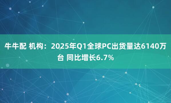 牛牛配 机构：2025年Q1全球PC出货量达6140万台 同比增长6.7%